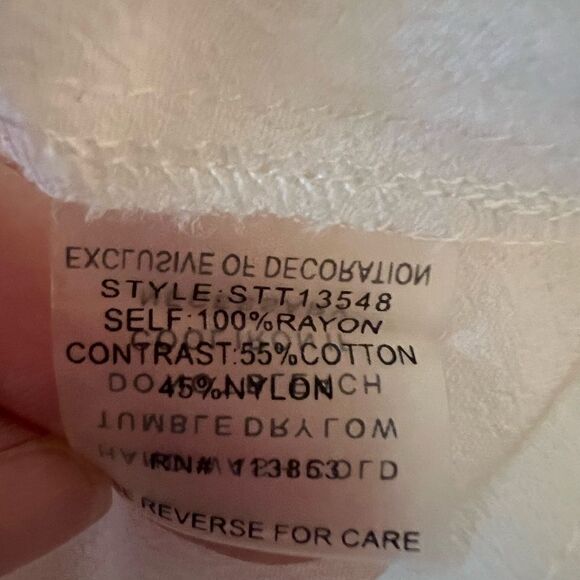 4/$25 Sugar + Lips white floral lace boho blouse size small coastal beach boho - Picture 5 of 5